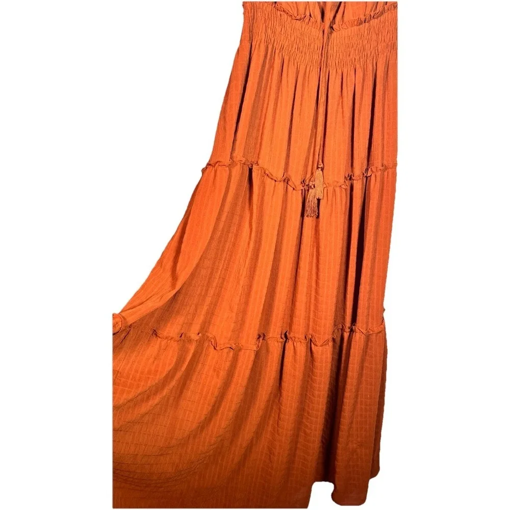 Taylor Maxi Dress Womens Small Cottage Boho Tasseled Tiered Festival Peasant - Picture 3 of 10